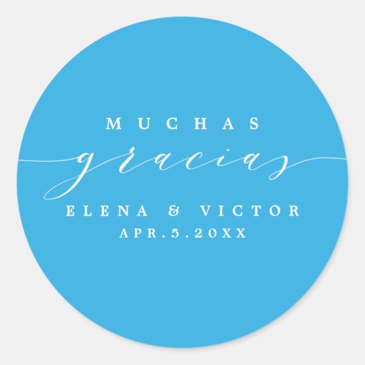 ELEGANT SCRIPT MUCHAS GRACIAS | DANK U STICKER (Voorkant)