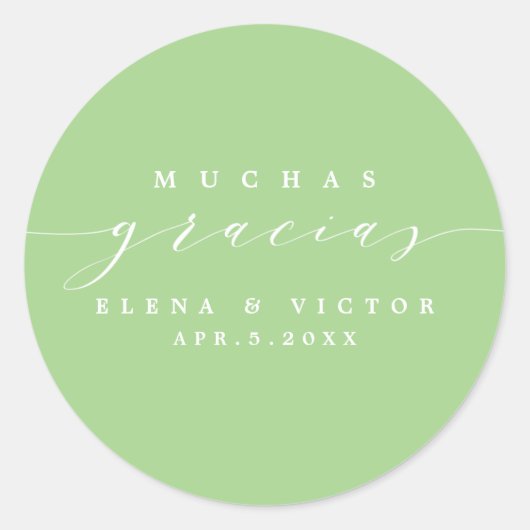 ELEGANT SCRIPT MUCHAS GRACIAS | DANK U STICKER (Voorkant)