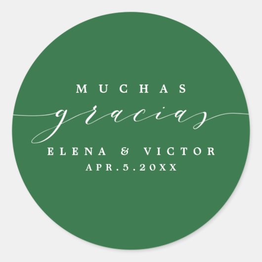 ELEGANT SCRIPT MUCHAS GRACIAS | DANK U STICKER (Voorkant)