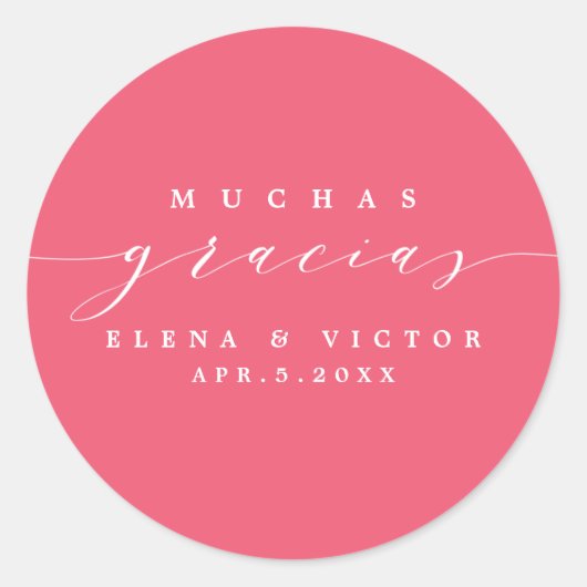 ELEGANT SCRIPT MUCHAS GRACIAS | DANK U STICKER (Voorkant)