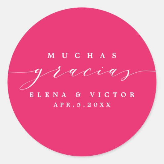 ELEGANT SCRIPT MUCHAS GRACIAS | DANK U STICKER (Voorkant)