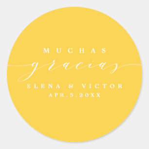 ELÉGANT SCRIPT MUCHAS GRACIAS MERCI STICKER