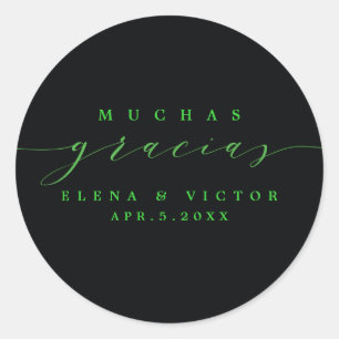 ELÉGANT SCRIPT MUCHAS GRACIAS MERCI STICKER