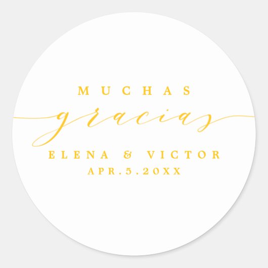 ELÉGANT SCRIPT MUCHAS GRACIAS | MERCI STICKER (Devant)