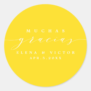 ELÉGANT SCRIPT MUCHAS GRACIAS   MERCI STICKER