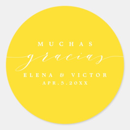 ELÉGANT SCRIPT MUCHAS GRACIAS | MERCI STICKER (Devant)