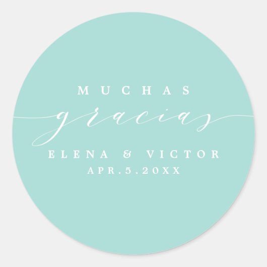 ELÉGANT SCRIPT MUCHAS GRACIAS | MERCI STICKER (Devant)