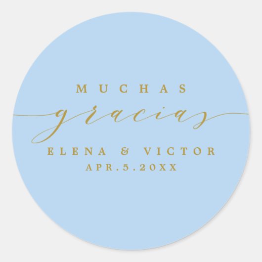 ELÉGANT SCRIPT MUCHAS GRACIAS | MERCI STICKER (Devant)