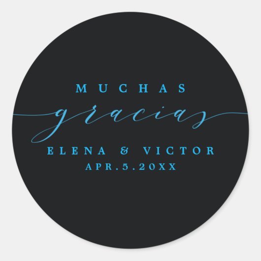 ELÉGANT SCRIPT MUCHAS GRACIAS | MERCI STICKER (Devant)