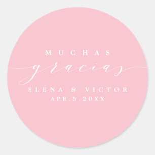 ELÉGANT SCRIPT MUCHAS GRACIAS   MERCI STICKER