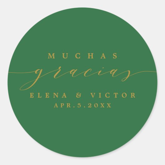 ELÉGANT SCRIPT MUCHAS GRACIAS | MERCI STICKER (Devant)