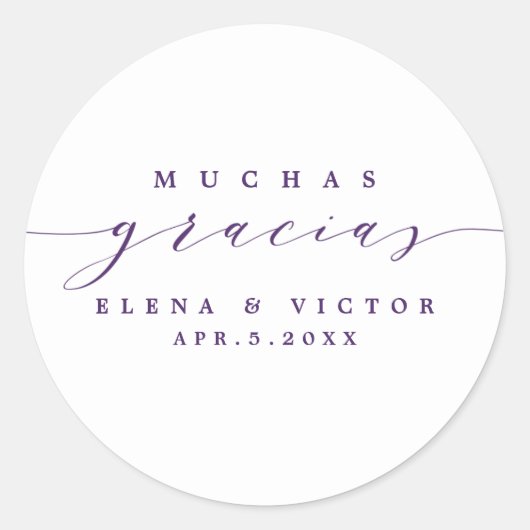 ELÉGANT SCRIPT MUCHAS GRACIAS | MERCI STICKER (Devant)