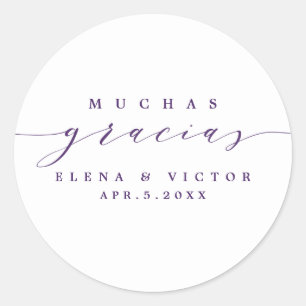 ELÉGANT SCRIPT MUCHAS GRACIAS   MERCI STICKER