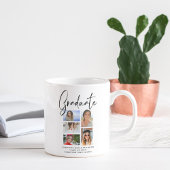 Elegant Script Multi Foto Afstuderen Afgestudeerde Koffiemok