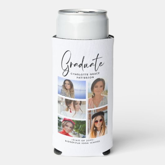 Elegant Script Multi Photo Afstuderen Afstuderen (Seltzer Voorkant)