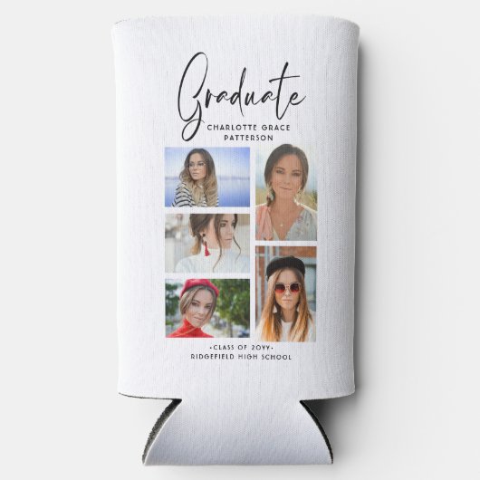 Elegant Script Multi Photo Afstuderen Afstuderen (Voorkant)