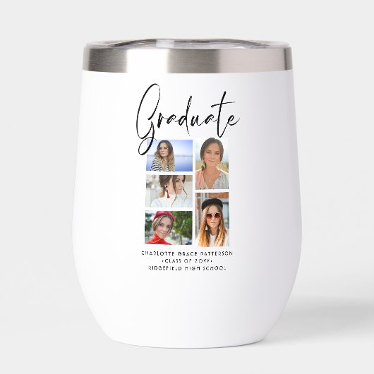 Elegant Script Multi Photo Afstuderen Afstuderen (Achterkant)