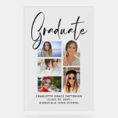 Elegant Script Multi Photo Afstuderen Afstuderen Acryl Bord (Voorkant)