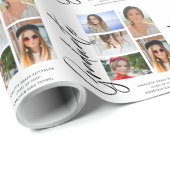 Elegant Script Multi Photo Afstuderen Afstuderen Cadeaupapier (Rol Hoek)