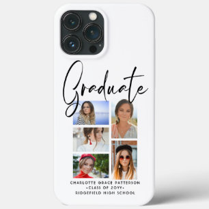 Elegant Script Multi Photo Afstuderen Afstuderen iPhone 13 Pro Max Hoesje