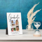 Elegant Script Multi Photo Afstuderen Afstuderen Fotoplaat (Zijkant)