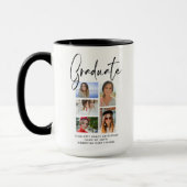 Elegant Script Multi Photo Afstuderen Afstuderen Mok (Links)