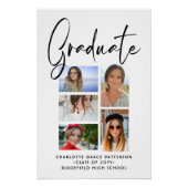Elegant Script Multi Photo Afstuderen Afstuderen Perfect Poster (Voorkant)