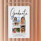 Elegant Script Multi Photo Afstuderen Afstuderen Perfect Poster