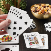 Elegant Script Multi Photo Afstuderen Afstuderen Pokerkaarten (Insitu)
