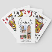 Elegant Script Multi Photo Afstuderen Afstuderen Pokerkaarten (Achterkant)