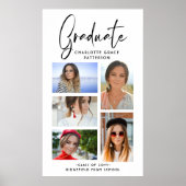 Elegant Script Multi Photo Afstuderen Afstuderen Poster (Voorkant)