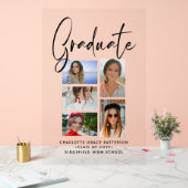 Élégant Script Multi Photo Graduate (Mariage)