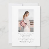 Élégant Script Multi Photo Graduation Faire-part (Dos)