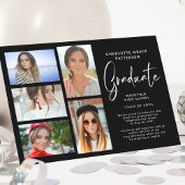 Élégant Script Multi Photo Graduation Faire-part