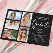 Élégant Script Multi Photo Graduation Faire-part