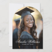 Elegant script naam foto afstuderen aankondiging (Voorkant)