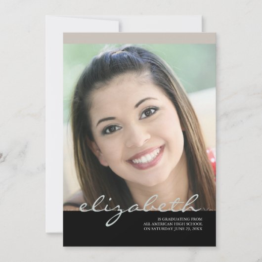 Elegant Script Name Afstudeerder: Champagne Kaart (Voorkant)