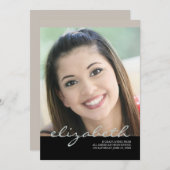 Elegant Script Name Afstudeerder: Champagne Kaart (Voorkant / Achterkant)