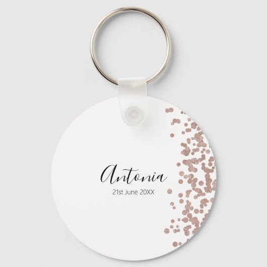 Elegant Script Name Birthday Sleutelhanger (Voorkant)