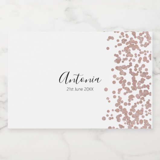 Elegant Script Name Birthday Sparkling Wijnetiket (Enkel label)
