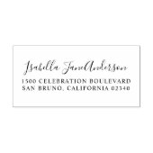 Elegant Script Name & Custom Return Address Rubberstempel (Afrduk)
