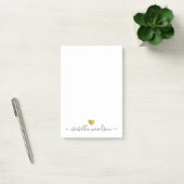 Elegant Script Name Faux Gold Foil Heart  Post-it® Notes (Kantoor)
