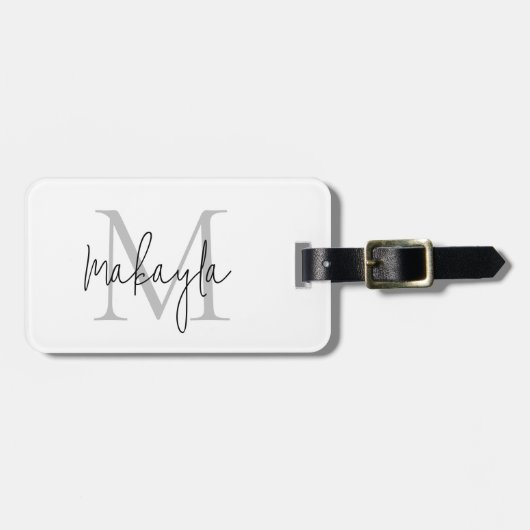 Elegant Script Name Monogram  Bagagelabel (Voorkant horizontaal)