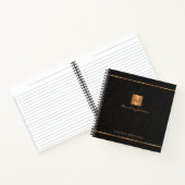 Elegant script name monogram gepersonaliseerd zwar notitieboek (Binnen)