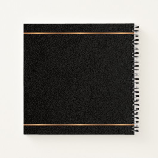 Elegant script name monogram gepersonaliseerd zwar notitieboek (Achterkant)