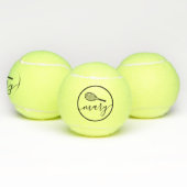 Elegant Script Name Personalized Tennis Balls Tennisballen (Multi)