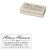 Elegant Script Name |  retouradres Rubberstempel (Gestempeld)