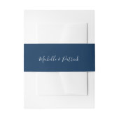 Elegant Script Names Navy Blue Wedding Uitnodigingen Wikkel (Voorkant Voorbeeld)