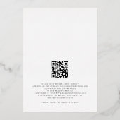 Elegant Script Names QR Code Weddenschap Echte Fol Folie Uitnodiging (Achterkant)