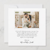 Elegant Script Navy 4 Photo Collage Wedding Bedankkaart (Achterkant)